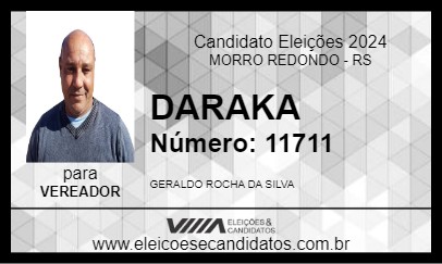 Candidato DARAKA 2024 - MORRO REDONDO - Eleições