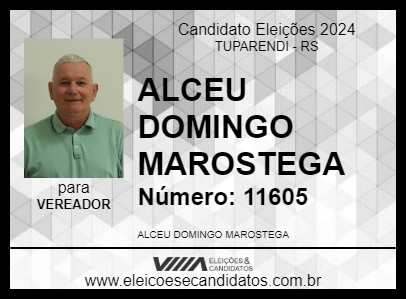 Candidato ALCEU DOMINGO MAROSTEGA  2024 - TUPARENDI - Eleições