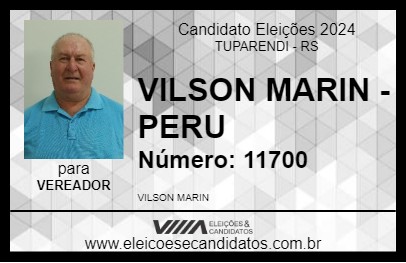 Candidato VILSON MARIN - PERU 2024 - TUPARENDI - Eleições