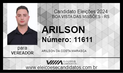 Candidato ARILSON 2024 - BOA VISTA DAS MISSÕES - Eleições