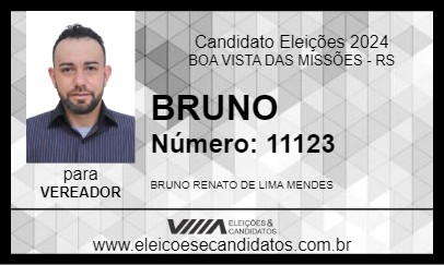 Candidato BRUNO 2024 - BOA VISTA DAS MISSÕES - Eleições