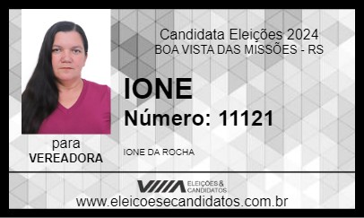 Candidato IONE 2024 - BOA VISTA DAS MISSÕES - Eleições