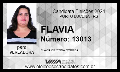 Candidato FLAVIA 2024 - PORTO LUCENA - Eleições