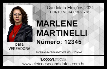 Candidato MARLENE  MARTINELLI 2024 - PORTO VERA CRUZ - Eleições