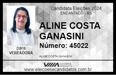 Candidato ALINE COSTA GANASINI 2024 - ENCANTADO - Eleições