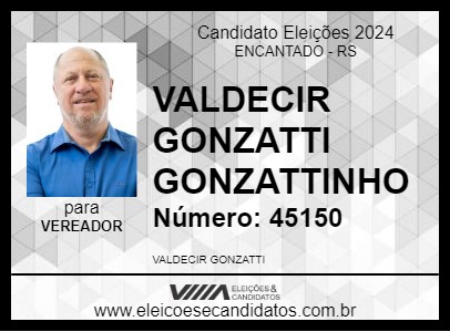 Candidato VALDECIR GONZATTI GONZATTINHO 2024 - ENCANTADO - Eleições