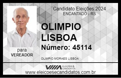 Candidato OLIMPIO LISBOA 2024 - ENCANTADO - Eleições