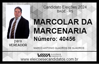 Candidato MARCOLAR DA MARCENARIA 2024 - BAGÉ - Eleições