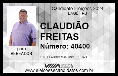 Candidato CLAUDIÃO FREITAS 2024 - BAGÉ - Eleições