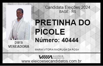 Candidato PRETINHA DO PICOLE 2024 - BAGÉ - Eleições