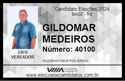 Candidato GILDOMAR MEDEIROS 2024 - BAGÉ - Eleições