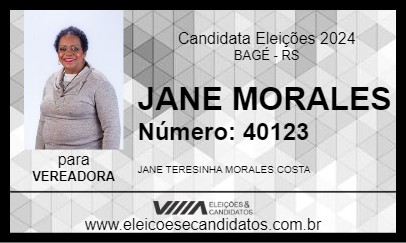 Candidato JANE MORALES 2024 - BAGÉ - Eleições