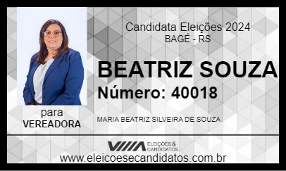 Candidato BEATRIZ SOUZA 2024 - BAGÉ - Eleições