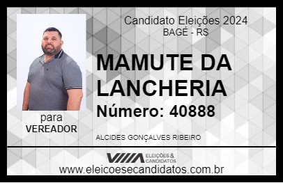 Candidato MAMUTE DA LANCHERIA 2024 - BAGÉ - Eleições