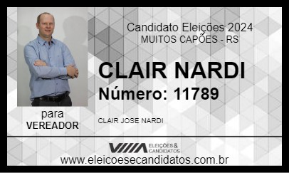 Candidato CLAIR NARDI 2024 - MUITOS CAPÕES - Eleições