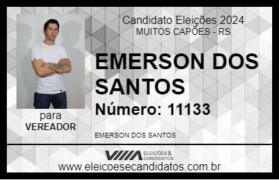 Candidato EMERSON DOS SANTOS 2024 - MUITOS CAPÕES - Eleições