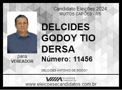 Candidato DELCIDES GODOY TIO DERSA 2024 - MUITOS CAPÕES - Eleições