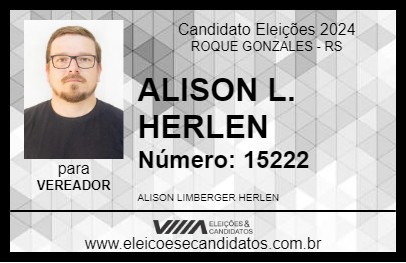 Candidato ALISON L. HERLEN 2024 - ROQUE GONZALES - Eleições