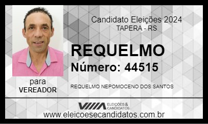 Candidato REQUELMO 2024 - TAPERA - Eleições