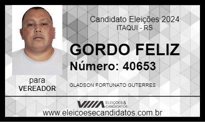 Candidato GORDO FELIZ 2024 - ITAQUI - Eleições