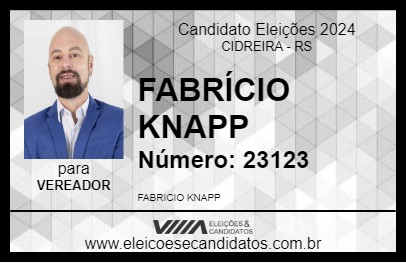 Candidato FABRÍCIO KNAPP 2024 - CIDREIRA - Eleições