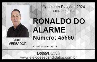 Candidato RONALDO DO ALARME 2024 - CIDREIRA - Eleições