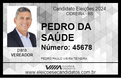 Candidato PEDRO DA SAÚDE 2024 - CIDREIRA - Eleições