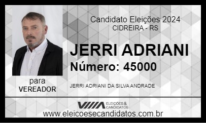 Candidato JERRI ADRIANI 2024 - CIDREIRA - Eleições