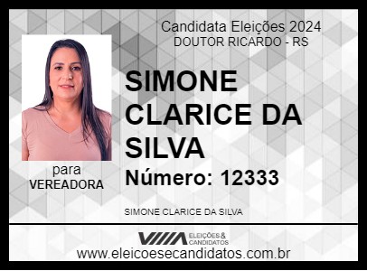 Candidato SIMONE CLARICE DA SILVA 2024 - DOUTOR RICARDO - Eleições