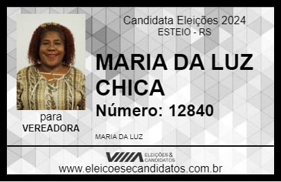 Candidato MARIA DA LUZ CHICA 2024 - ESTEIO - Eleições