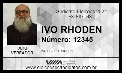 Candidato IVO RHODEN 2024 - ESTEIO - Eleições