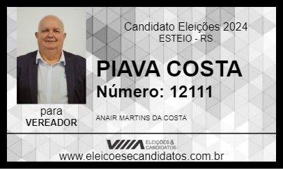 Candidato PIAVA COSTA 2024 - ESTEIO - Eleições