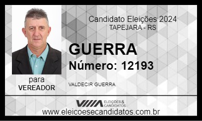 Candidato GUERRA 2024 - TAPEJARA - Eleições