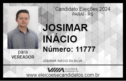 Candidato JOSIMAR INÁCIO 2024 - PARAÍ - Eleições