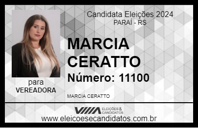 Candidato MARCIA CERATTO 2024 - PARAÍ - Eleições