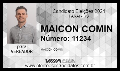 Candidato MAICON COMIN 2024 - PARAÍ - Eleições