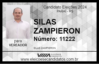 Candidato SILAS ZAMPIERON 2024 - PARAÍ - Eleições