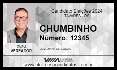 Candidato CHUMBINHO 2024 - TAVARES - Eleições