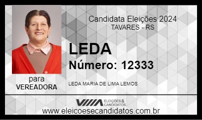 Candidato LEDA 2024 - TAVARES - Eleições