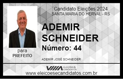 Candidato ADEMIR SCHNEIDER 2024 - SANTA MARIA DO HERVAL - Eleições