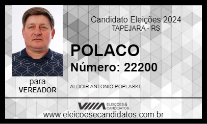 Candidato POLACO 2024 - TAPEJARA - Eleições