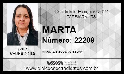 Candidato MARTA 2024 - TAPEJARA - Eleições