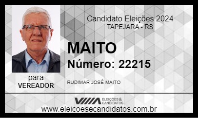 Candidato MAITO 2024 - TAPEJARA - Eleições