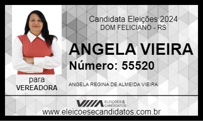 Candidato ANGELA VIEIRA 2024 - DOM FELICIANO - Eleições