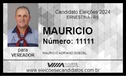 Candidato MAURICIO 2024 - ERNESTINA - Eleições