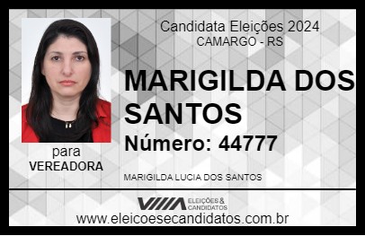 Candidato MARIGILDA DOS SANTOS 2024 - CAMARGO - Eleições