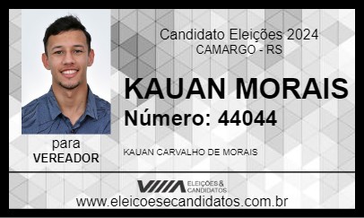 Candidato KAUAN MORAIS 2024 - CAMARGO - Eleições