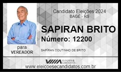 Candidato SAPIRAN BRITO 2024 - BAGÉ - Eleições