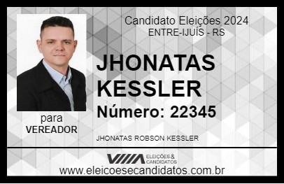 Candidato JHONATAS KESSLER 2024 - ENTRE-IJUÍS - Eleições