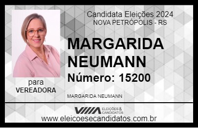 Candidato MARGARIDA NEUMANN 2024 - NOVA PETRÓPOLIS - Eleições